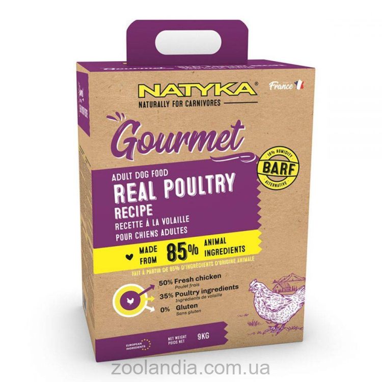 Natyka (Натика) Gourmet Adult Poultry - гипоаллергенный полувлажный корм для собак с птицей
