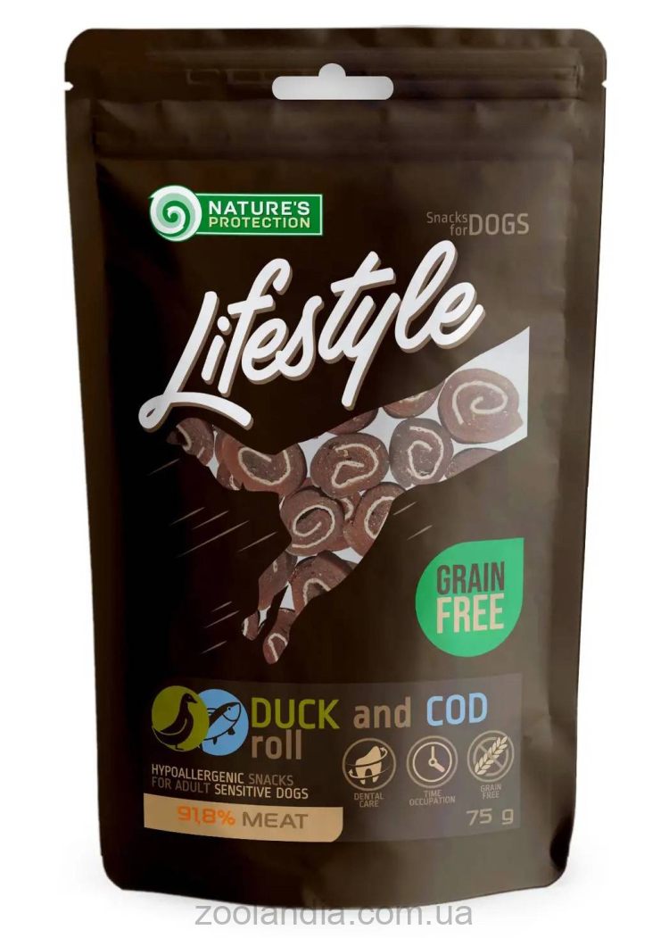 Nature's Protection (Нейчерс Протекшн) duck and cod rolls – Лакомства для поддержания здоровой кожи и блестящей шерсти у собак (утка/треска)