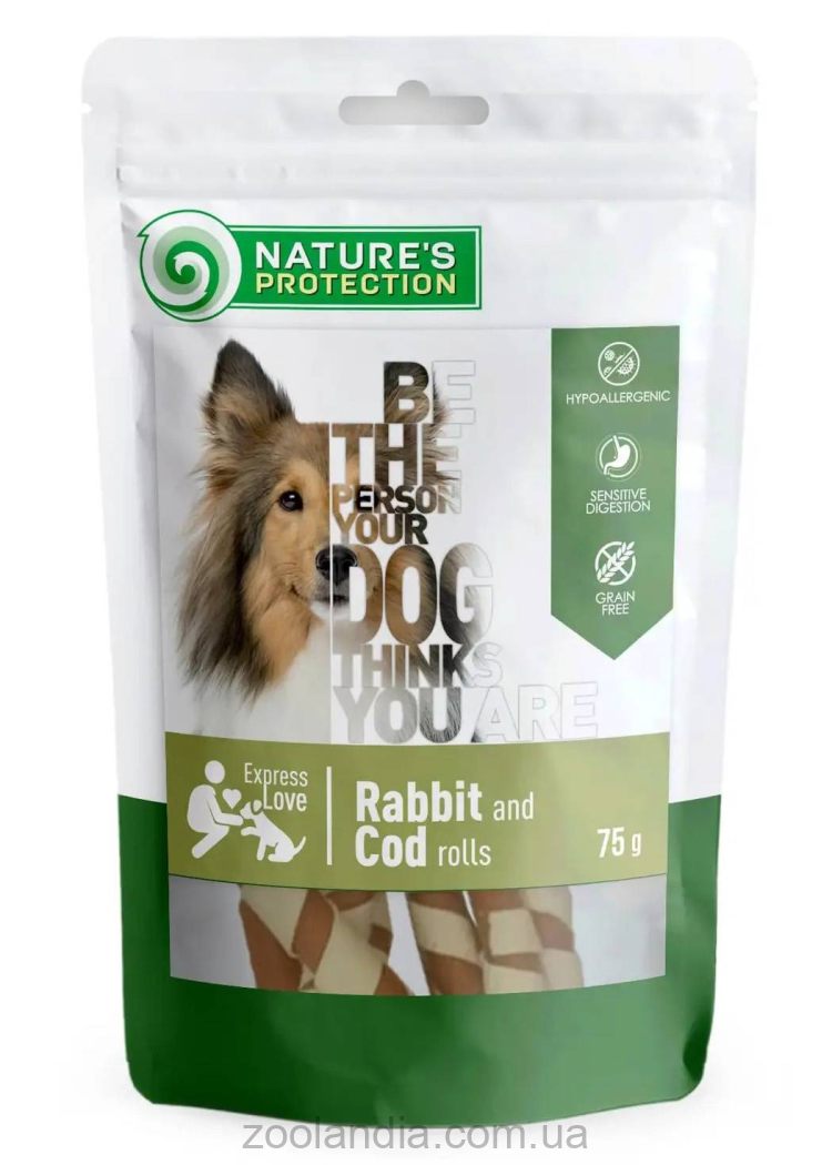 Nature's Protection (Нейчерс Протекшн) rabbit and cod rolls – Лакомства для собак (кролик/треска)