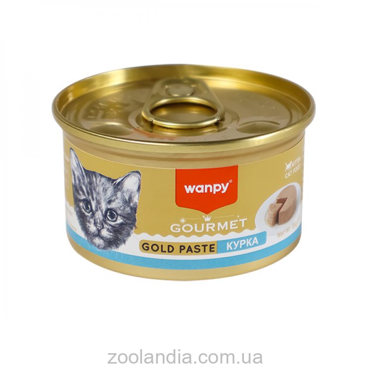 Wanpy (Ванпи) Gourmet Gold Paste Chicken - Влажный корм консервы для котят курица паштет