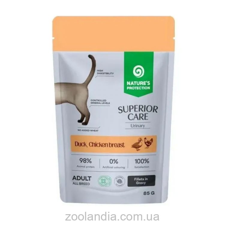 Nature's Protection (Нейчерс Протекшн) Superior Care Urinary Grain Free Adult Cats with Duck, Chicken Breast and Cranberries Влажный корм для кошек для поддержки мочевыделительной системы (уткой, курицей, клюквой)