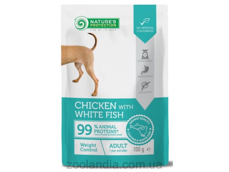 Nature’s Protection Adult Weight Control Chicken with White Fish - Влажный корм для собак для контроля веса с курицей и белой рыбой