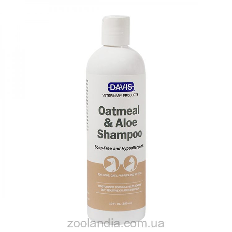 Davis ( Дэвис) Oatmeal & Aloe Shampoo - Гипоаллергенный шампунь без мыла для собак и котов, концентрат (овсяная мука с алоэ)