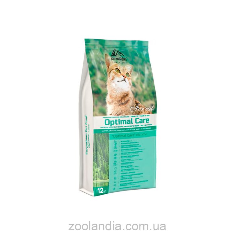 Carpathian (Карпатиян Пет Фуд) Pet Food Optimal Care  - Сухой корм для взрослых кошек с курицей и морским окунем