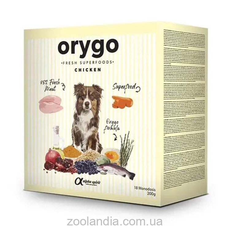 Orygo (Ориго) Chicken - Полувлажный корм с курятиной и морковью для взрослых собак всех пород