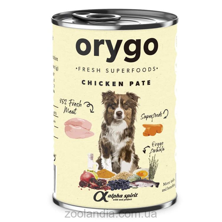 Orygo (Ориго) Chicken Pate - Полнорационный влажный корм с курятиной и морковью для взрослых собак