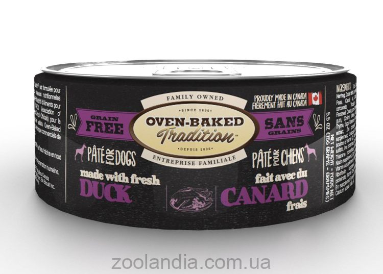 Oven-Baked (Овен Бекет) Tradition влажный корм для собак из свежего мяса утки