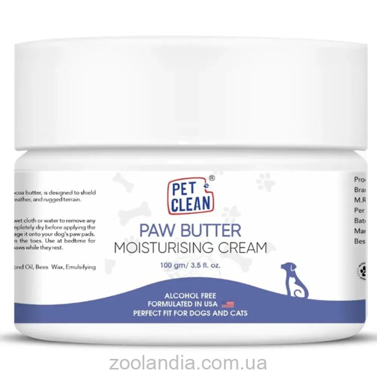 Pet Clean Paw Butter Бальзам для лап животных с успокаивающим и питательным эффектом