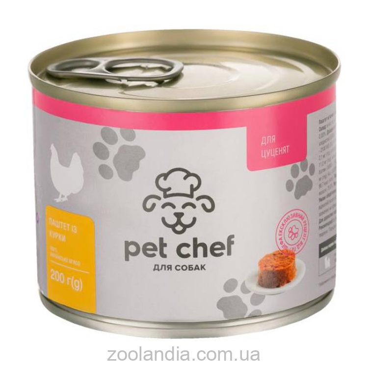 Pet Chef (Пет Шеф) Влажный корм для щенков мясной паштет (курица)