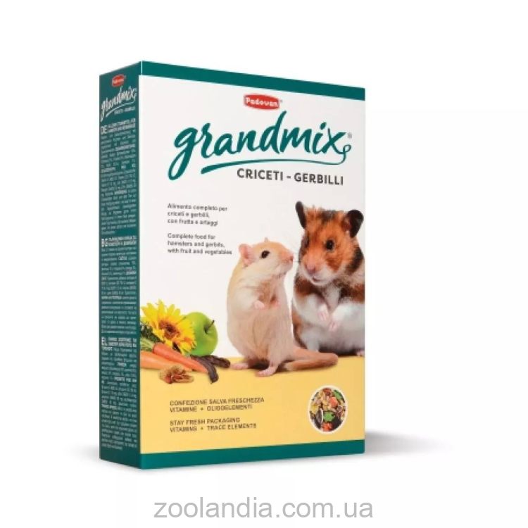 Padovan (Падован) GRANDMIX CRICETI Комплексный основной корм для хомяков, мышей и песчанок