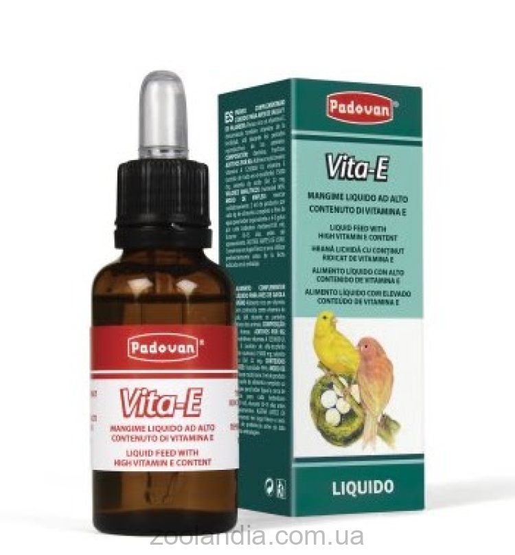 Padovan (Падован) Vita-E - Жидкий дополнительный корм для птиц, живущих в клетке и в вольере