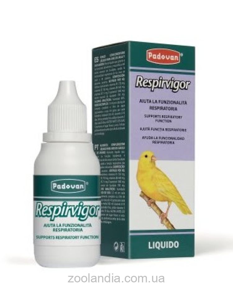 Padovan (Падован) Respirvigor- Жидкий дополнительный корм для птиц, живущих в клетке и в вольере