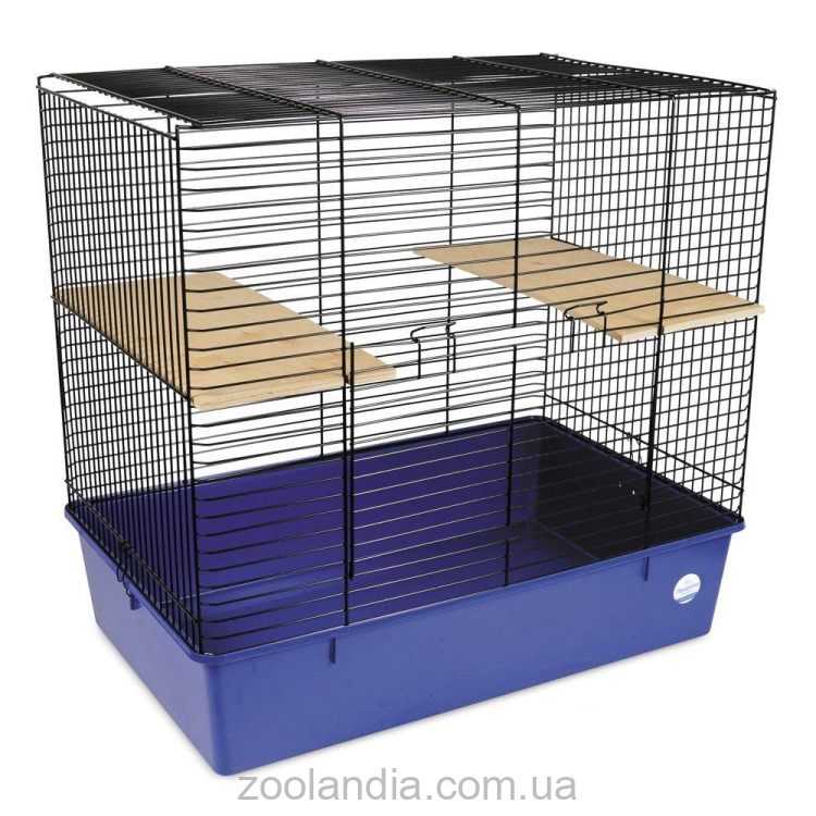 ТМ "Природа" Клетка «Шиншилла» 70 х 40 х 60 см (черная/синяя)