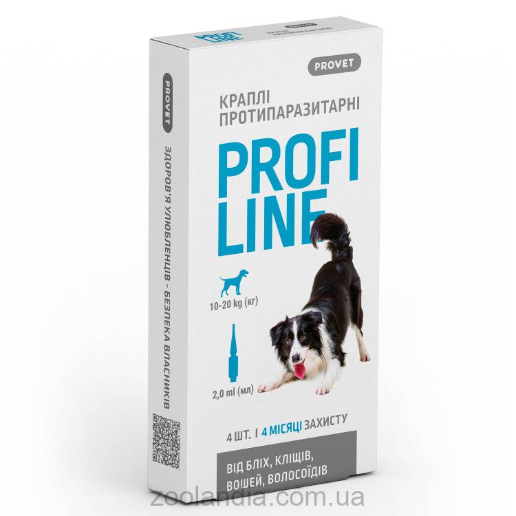 ProVET (ПроВет) ПрофиЛайн  Капли от блох и клещей для собак 10-20 кг (инсектоакарицид)