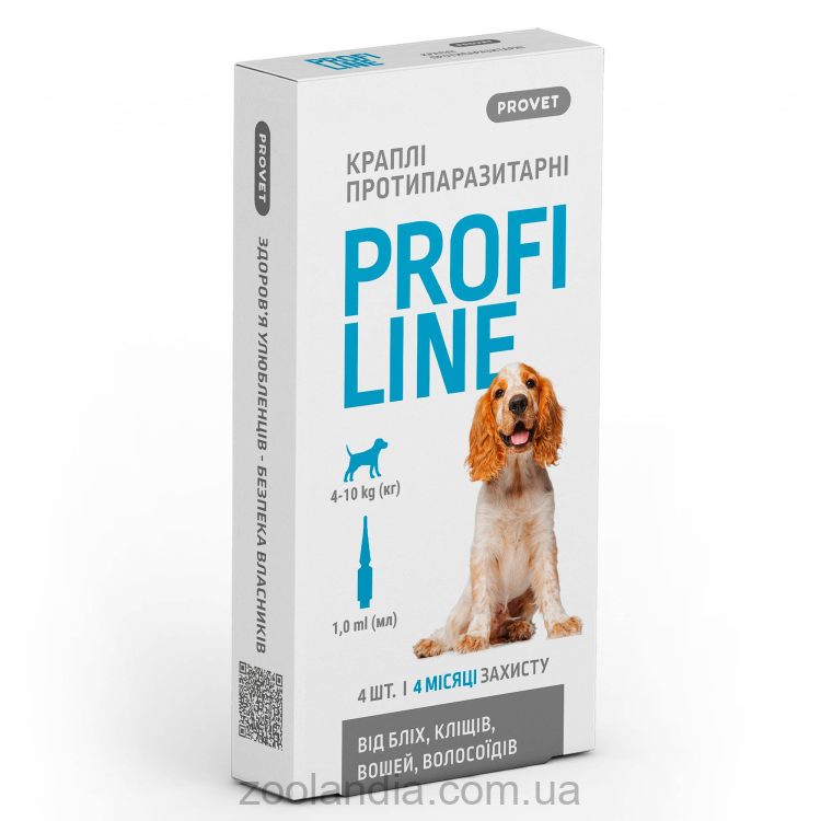 ProVET (ПроВет) ProFiline - Капли от блох и клещей для собак 4-10 кг (инсектоакарицид)
