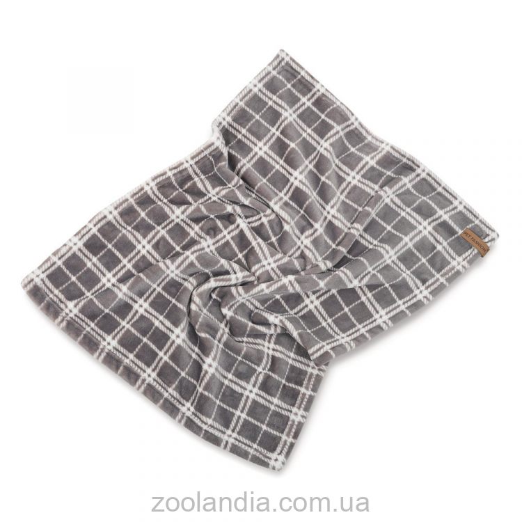 Pet Fashion (Пэт Фешн) Bliss 2 Плед для собак и кошек плюш серый клетчатый