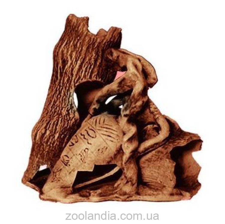 ТМ "Природа" - Декорация для аквариума "Два бревна с амфорой" 23х23 см