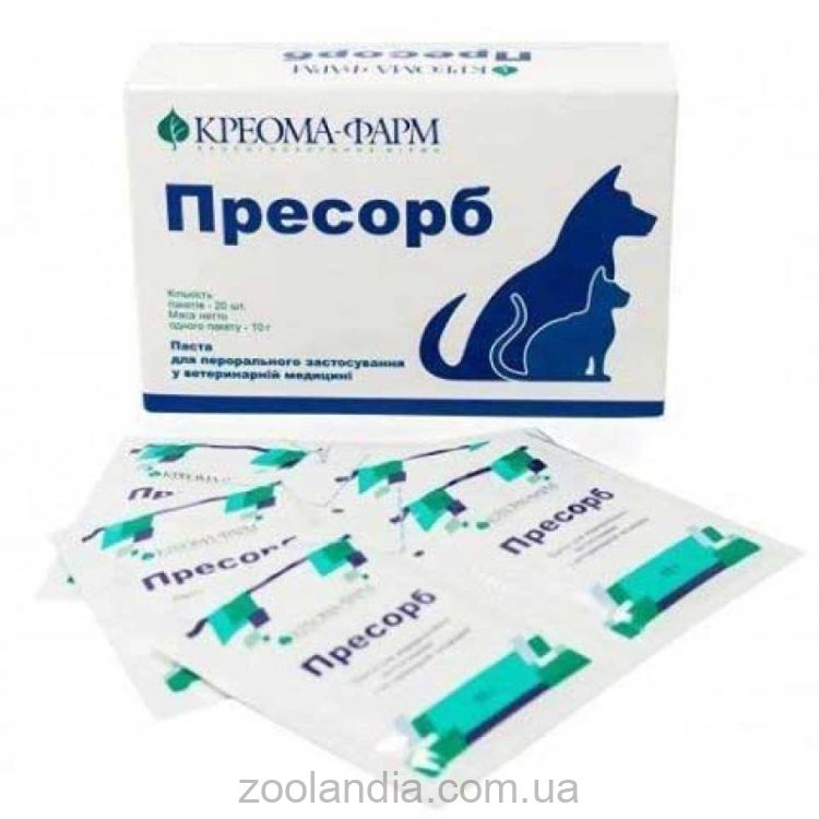 Креома-Фарм Пресорб - Адсорбент для собак и кошек.
