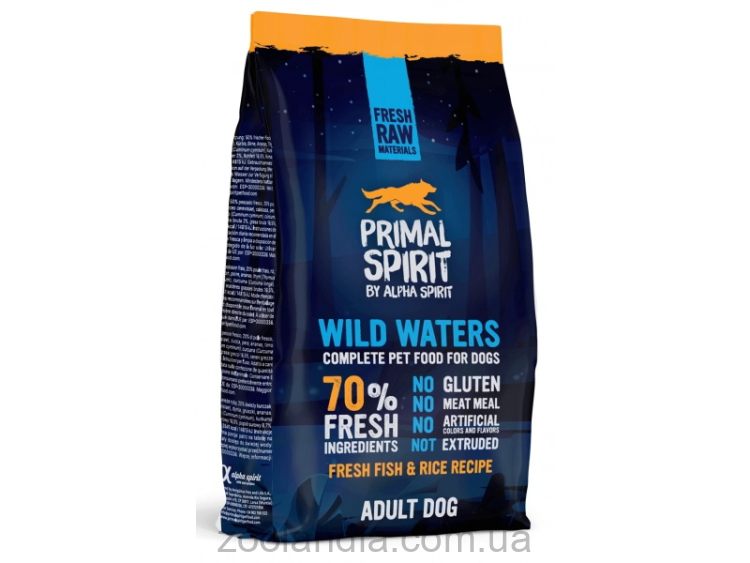 Primal Spirit Wild Waters Fresh Fish & Rice Сухой корм для взрослых собак (рыба и рис)