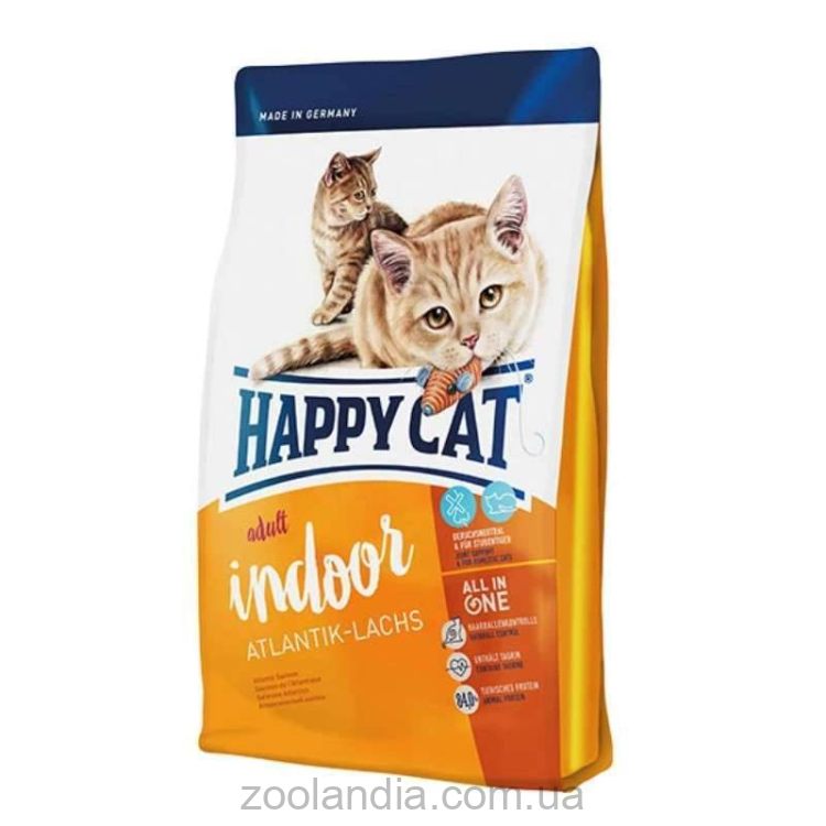 Happy Cat (Хепі Кет) Adult Indoor Atlantik-Lachs - корм з лососем для дорослих котів