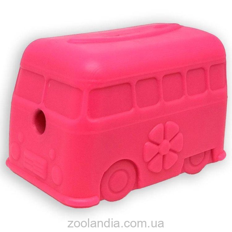 SodaPup (Сода Пап) Surf's Up Retro Van – Жевательная игрушка-диспенсер Ретро-фургон для лакомств из суперпрочного материала для собак, розовая