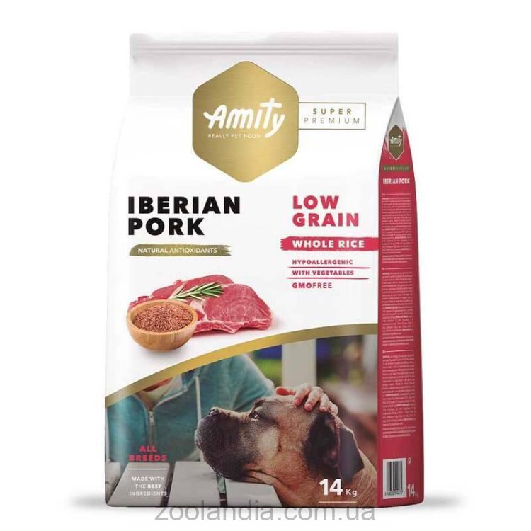 Amity (Амити) Super Premium Low Grain Iberian Pork Adult - Сухой корм с с иберийской свининой для взрослых собак различных пород