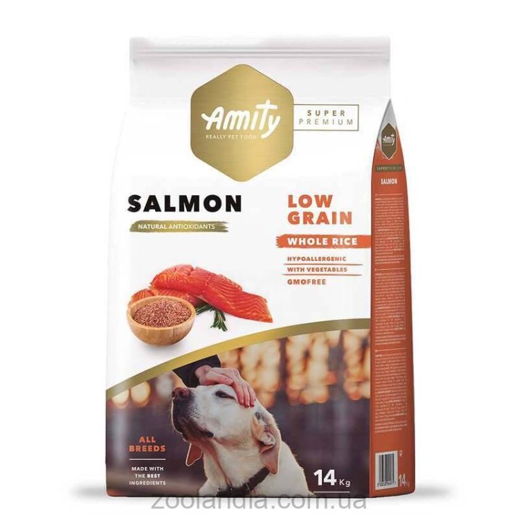 Amity (Амити) Super Premium Low Grain Salmon Adult - Сухой корм с лососем для взрослых собак различных пород