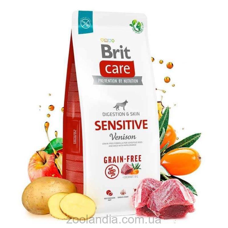 Brit Care (Брит Кеа) Dog Grain-free Sensitive - Сухой беззерновой корм с олениной для собак с чувствительным пищеварением