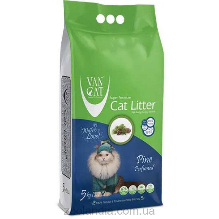 VanCat (ВанКэт) Cat Litter Pine – Бентонитовый наполнитель для кошачьего туалета с ароматом сосны
