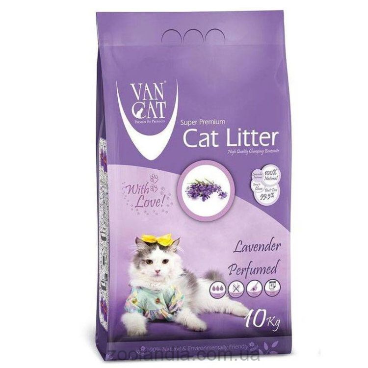 VanCat (ВанКэт) Cat Litter Lavender - Бентонитовый наполнитель для кошачьего туалета с ароматом лаванды
