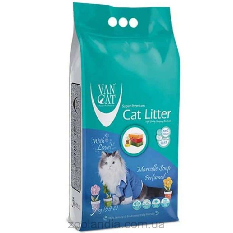 VanCat (ВанКэт) Cat Litter Marseille Soap - Бентонитовый наполнитель для кошачьего туалета с ароматом Марсельского мыла
