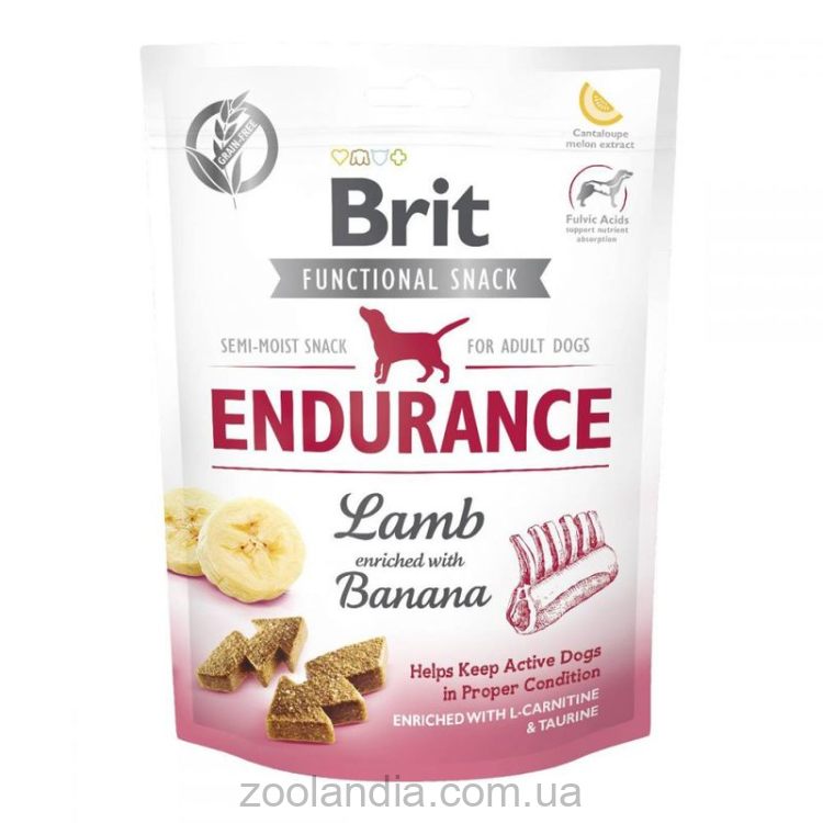 Brit Care Dog Functional Snack Edurance Lamb– Функциональное лакомство с ягненком и бананом для взрослых собак всех пород
