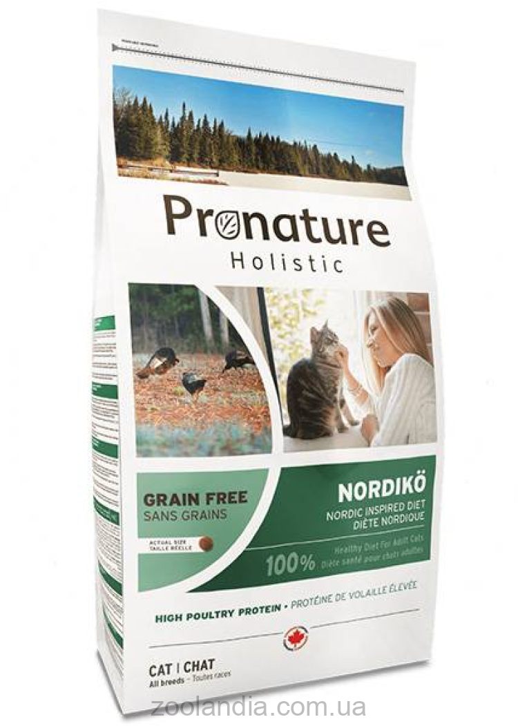 Pronature Holistic (Пронатюр Холистик) Nordikо – Беззерновой холистик корм для котов (индейка/ягоды)