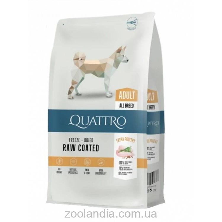 Quattro (Кваттро) Dog Adult All Breed Extra Poultry - Сухой корм для собак всех пород (с птицей)