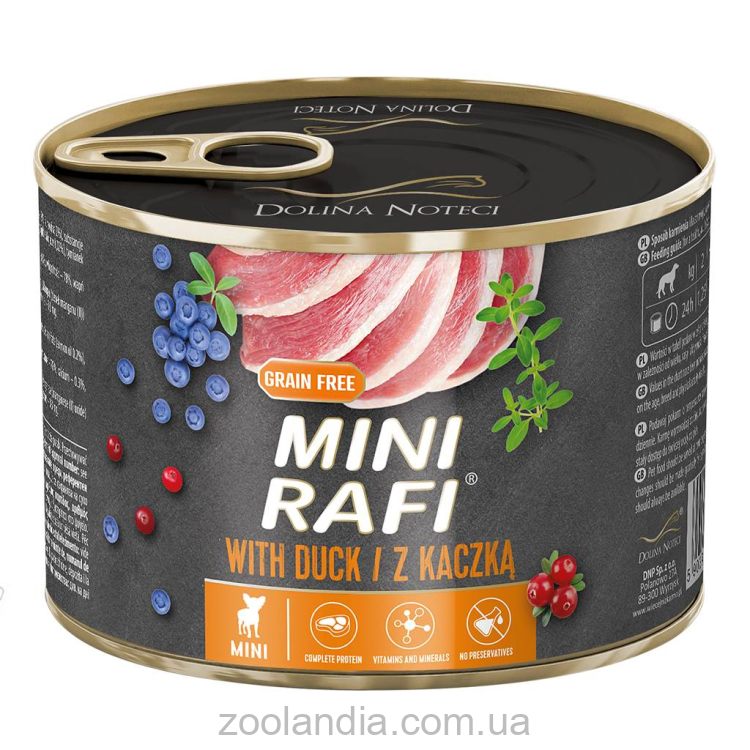 Rafi (Рафи) Dog Adult Mini with Duck - Влажный корм для малых пород собак с уткой, голубикой и клюквой