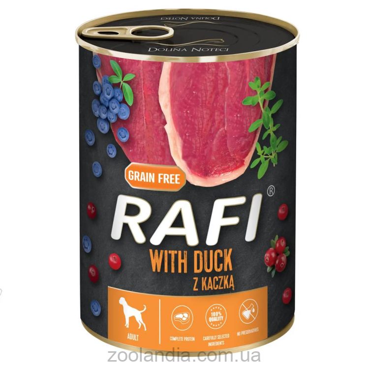 Rafi (Рафи) Dog Adult with Duck - Влажный корм для собак с уткой, голубикой и клюквой
