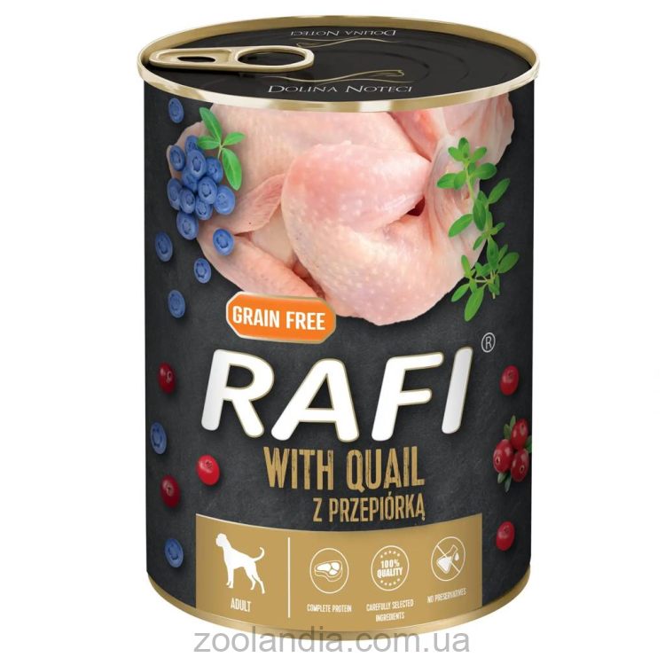 Rafi (Рафи) Dog Adult with Quail - Влажный корм для собак с перепелкой, голубикой и клюквой