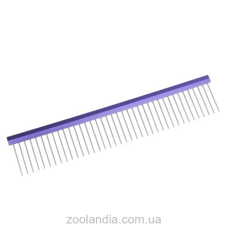 Tauro Pro Line (Тауро про Лайн) Ultra Light Line расческа с алюминиевой ручкой и редкими зубчиками из нержавеющей стали, фиолетовый