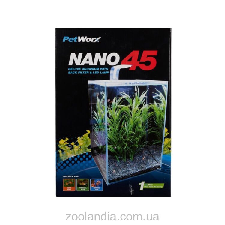 Resun (Рисан) Petworx Nano-45 - Аквариумный набор, 40 л, 30х30х45 см