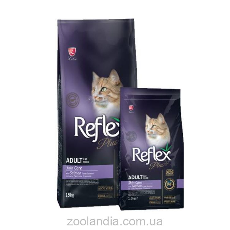 Reflex Plus (Рефлекс Плюс) Adult Cat Skin Salmon - Сухой корм для взрослых кошек для уход за кожей с лососем