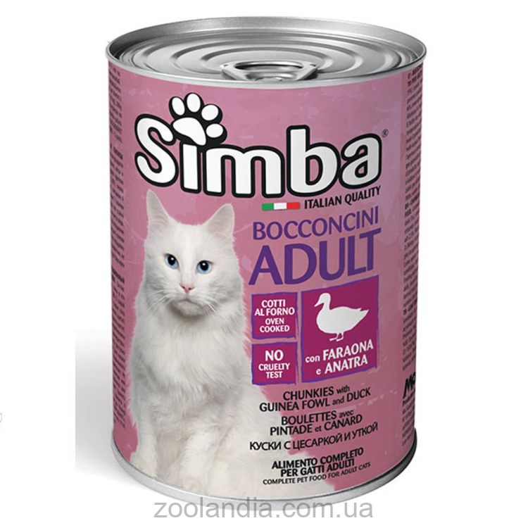 Simba (Симба) Cat Wet Guinea Fowl & Duck - Влажный корм для котов с цесаркой и уткой