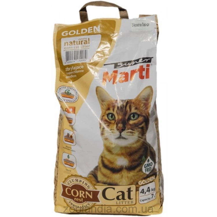 Super Marti - Наполнитель кукурузный для кошачьих туалетов, Лаванда