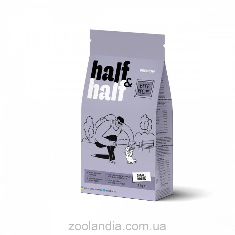 Half&Half (Халф энд Халф) Premium Adult Dog Beef - Сухой корм для взрослых собак маленьких пород с говядиной