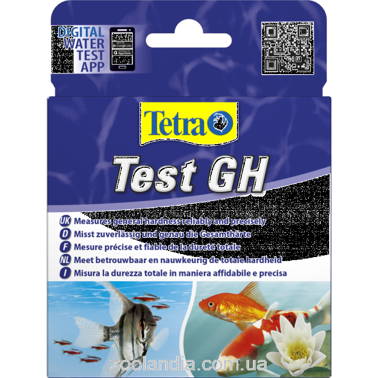 Tetra (Тетра) GH - Тест для определения уровня жесткости воды в аквариуме, 10 мл (капельный)