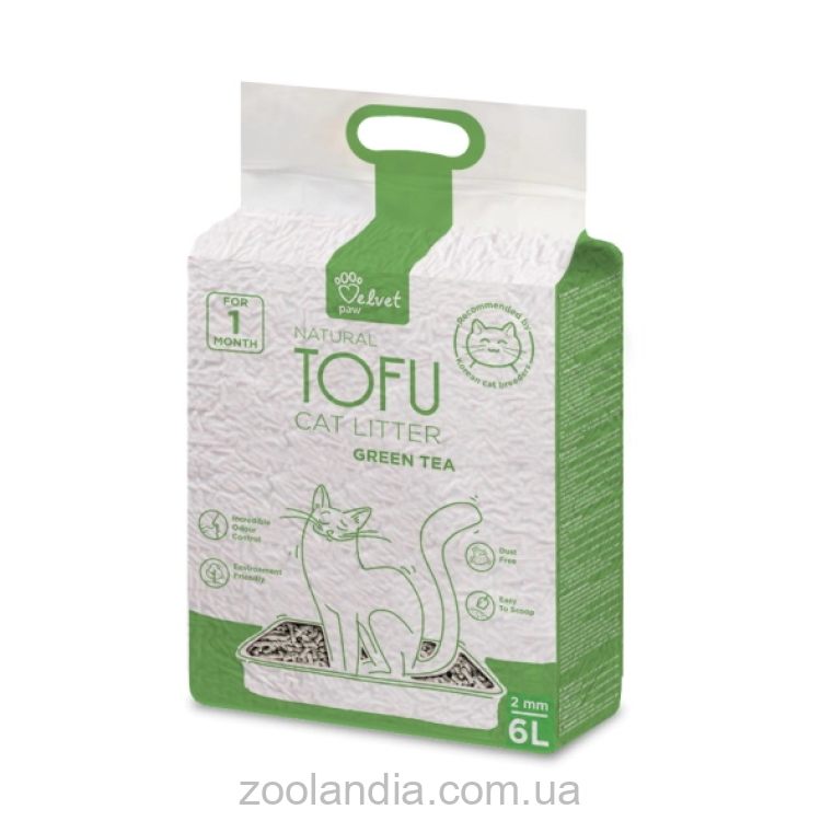 Velvet Paw TOFU - Наполнитель для кошачьих туалетов с экстрактом зеленого чая