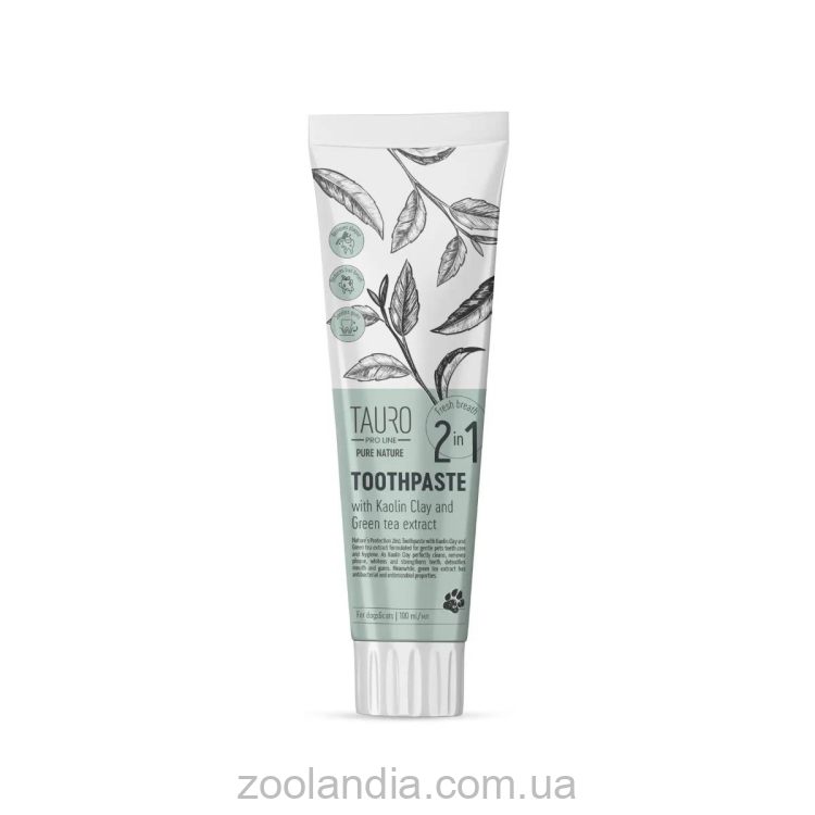 Tauro Pro Line (Тауро про Лайн) Pure Nature 2 в 1 - Антибактериальная зубная паста для собак и котов
