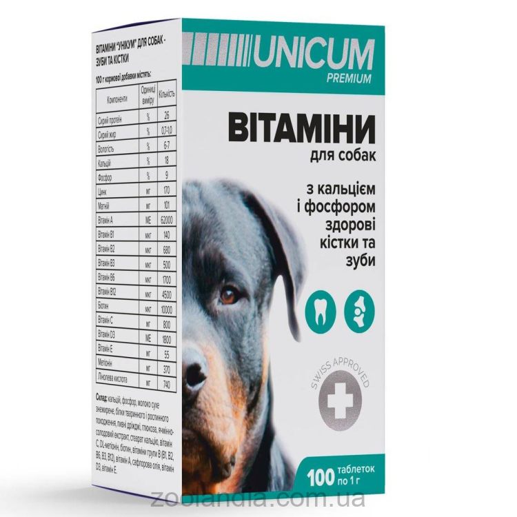 Unicum (Уникум) Premium - Витамины для собак для зубов и костей