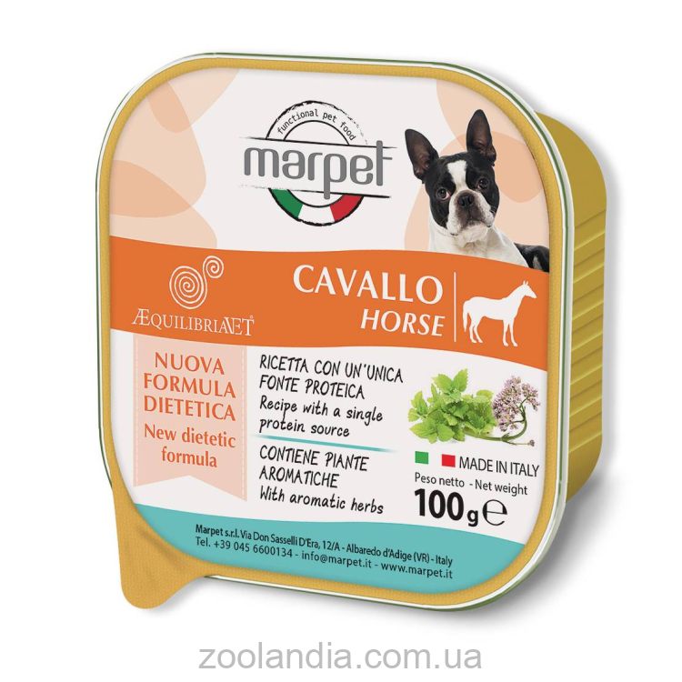 Marpet (Марпет) Aequilibriavet - Консервированный корм-мусс для собак (конина)