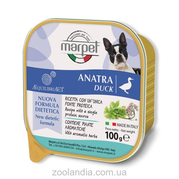 Marpet (Марпет) Aequilibriavet - Консервированный корм-мусс для собак (утка)
