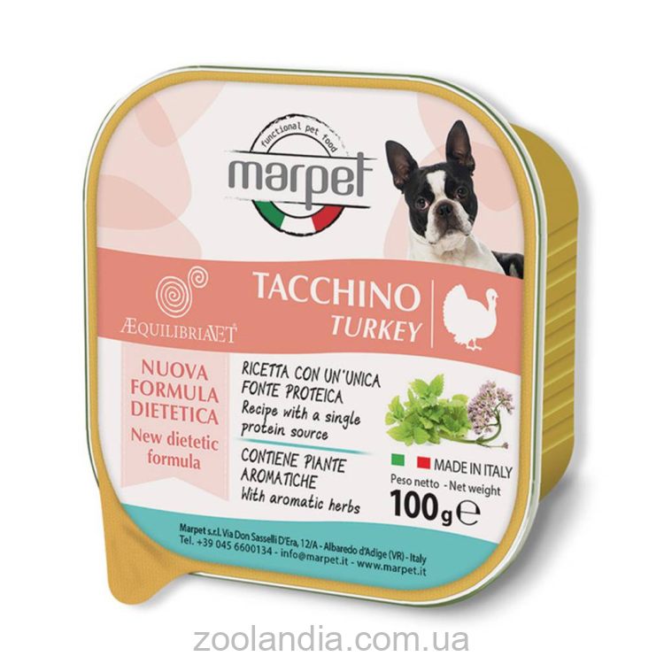 Marpet (Марпет) Aequilibriavet - Консервированный корм-мусс для собак (индейка)